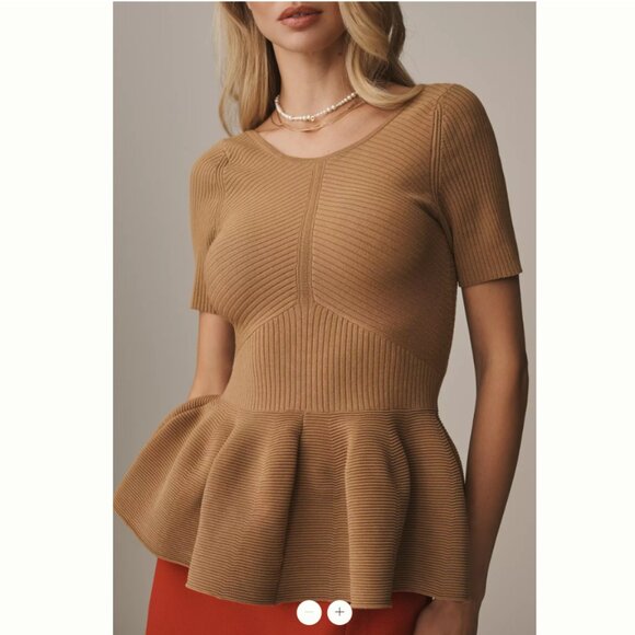 NWT Maeve Short-Sleeve Peplum Sweater | XS - Picture 3 of 4